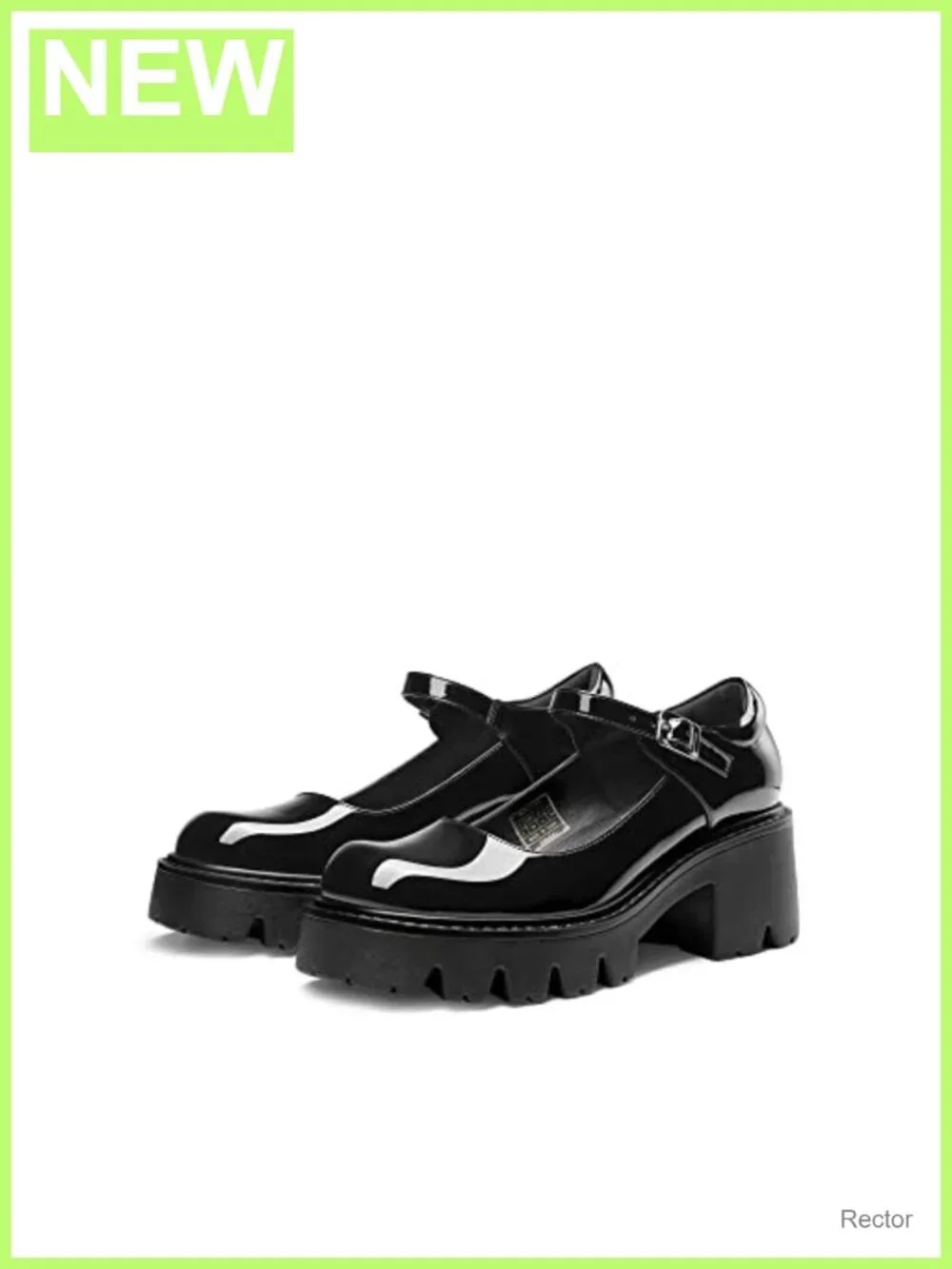 Mary Jane Platform Pumps Chunky Heel PU Faux Leather Retro Y2K
